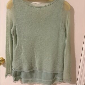 Anthropologie Light Green Layered Top